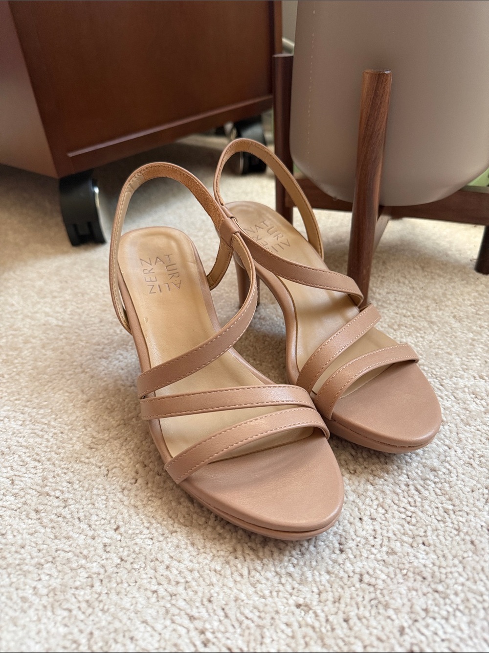 Naturalizer Tan Strappy Slingback Heels